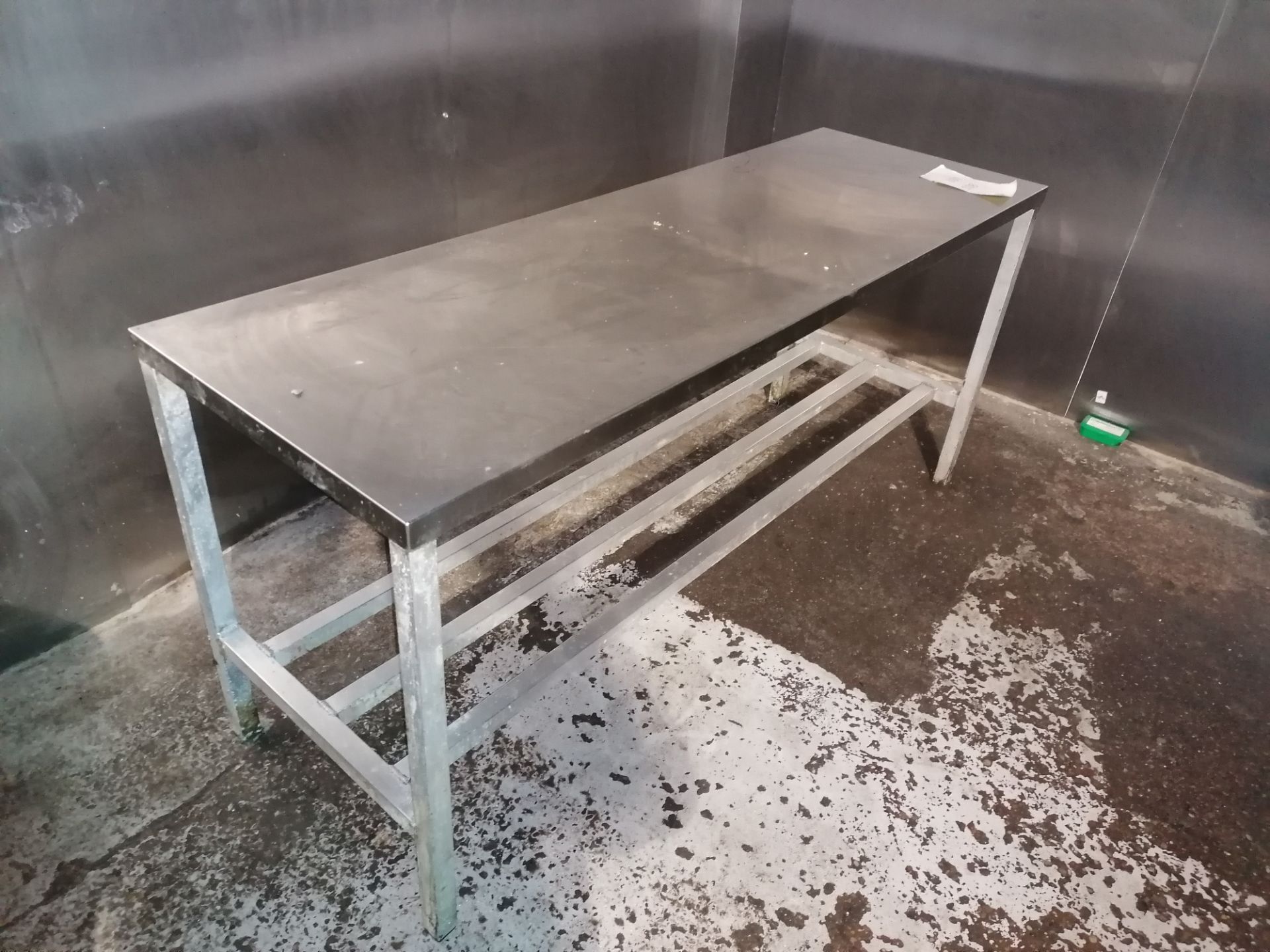 Stinless Steel Preperation Table With Aluminium Frame, Length 183cm Width 91cm Height 83cm - Image 2 of 5