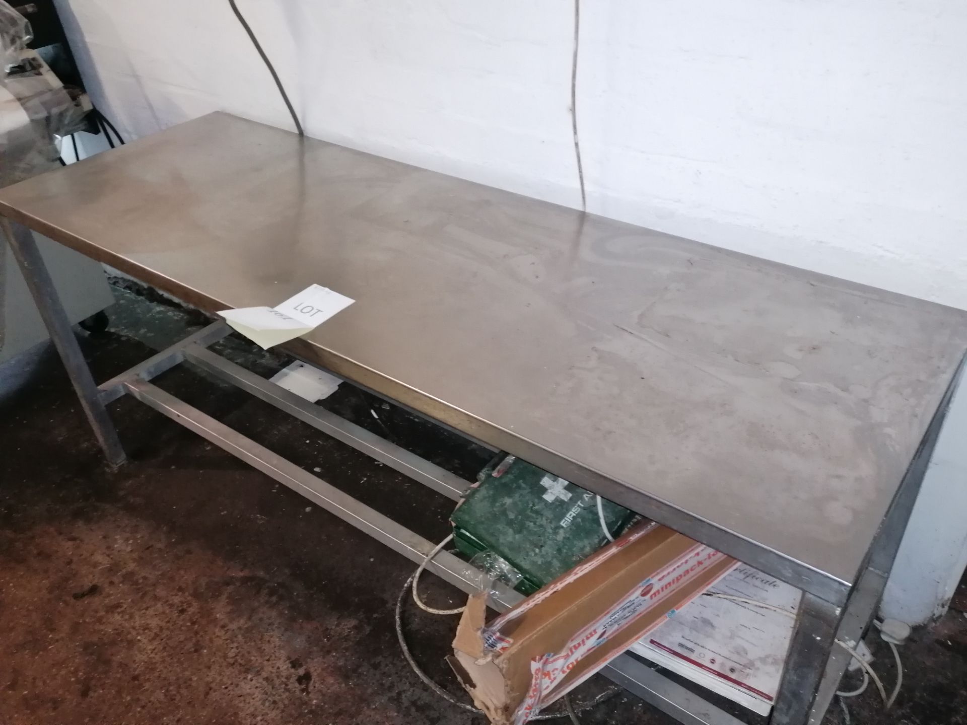 Stainless Steel Preperation Table With Aluminium Frame Length 182cm x Width 81cm x Height 79cm - Image 4 of 4