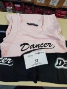 30 x Estimated . Black and pink dancer T - shirts various sizes