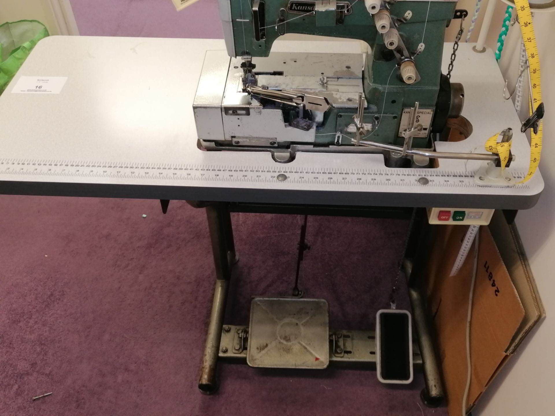 Kansai Special W-8003F Needle cover stitch industrial sewing machine Serial No KS021134 - Image 4 of 5