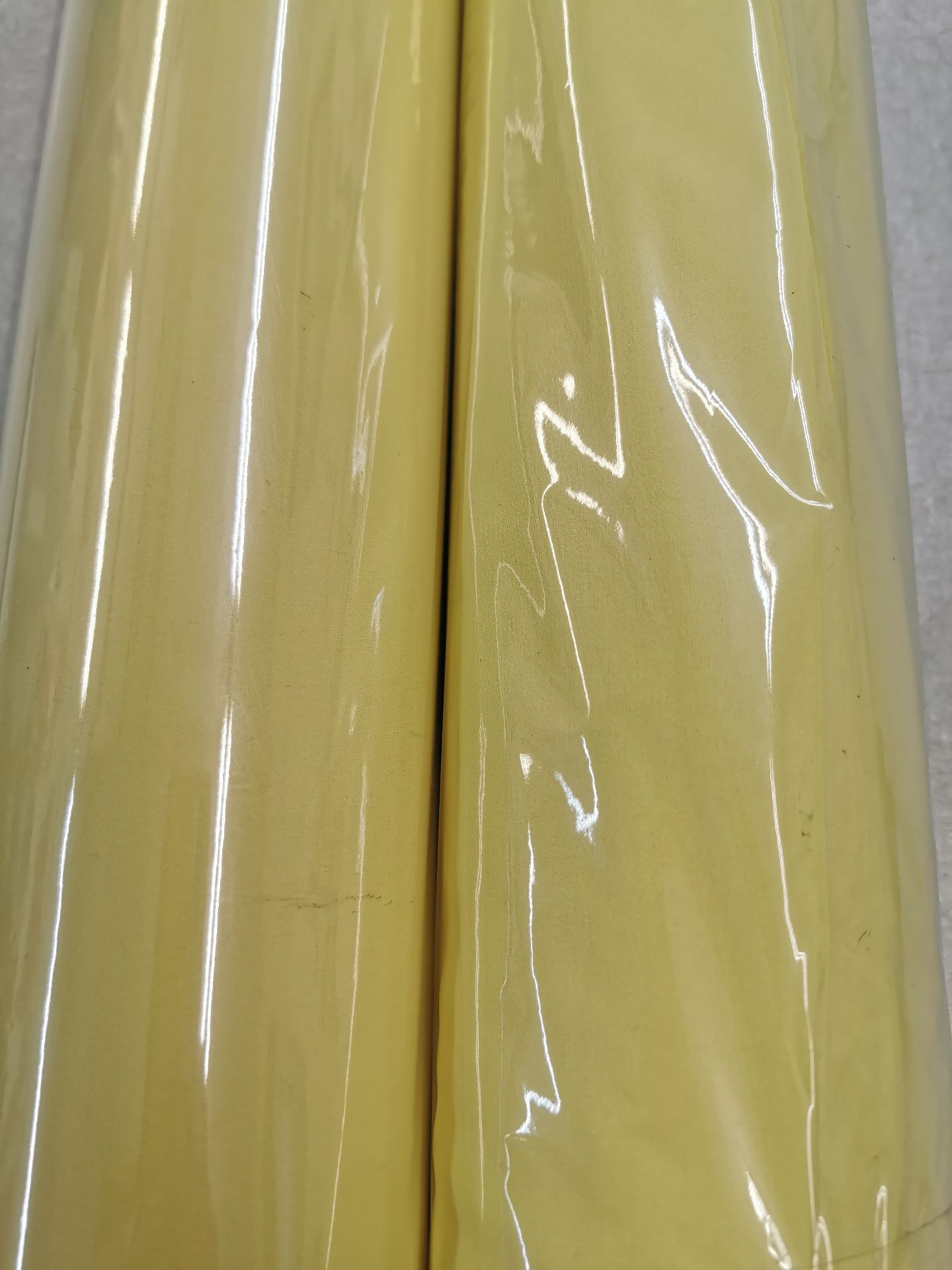 2 x New lemon coloured fabric rolls . Item No 171 . Estimated 50 linear meters - Image 3 of 3