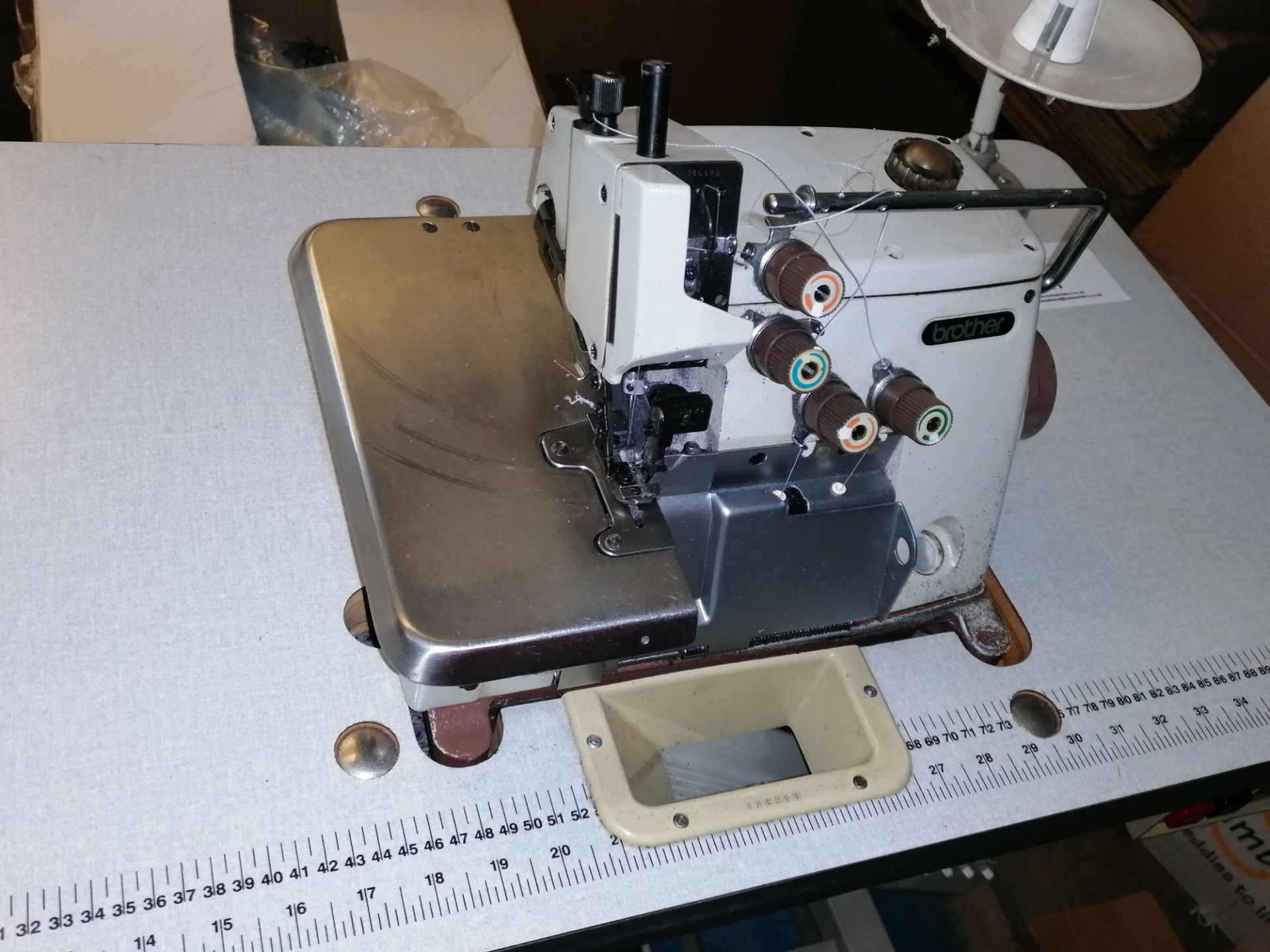Brother EF4 - B511 613-5 Industrial 4 thread over locker sewing machine Serial No M7598568 - Image 2 of 5