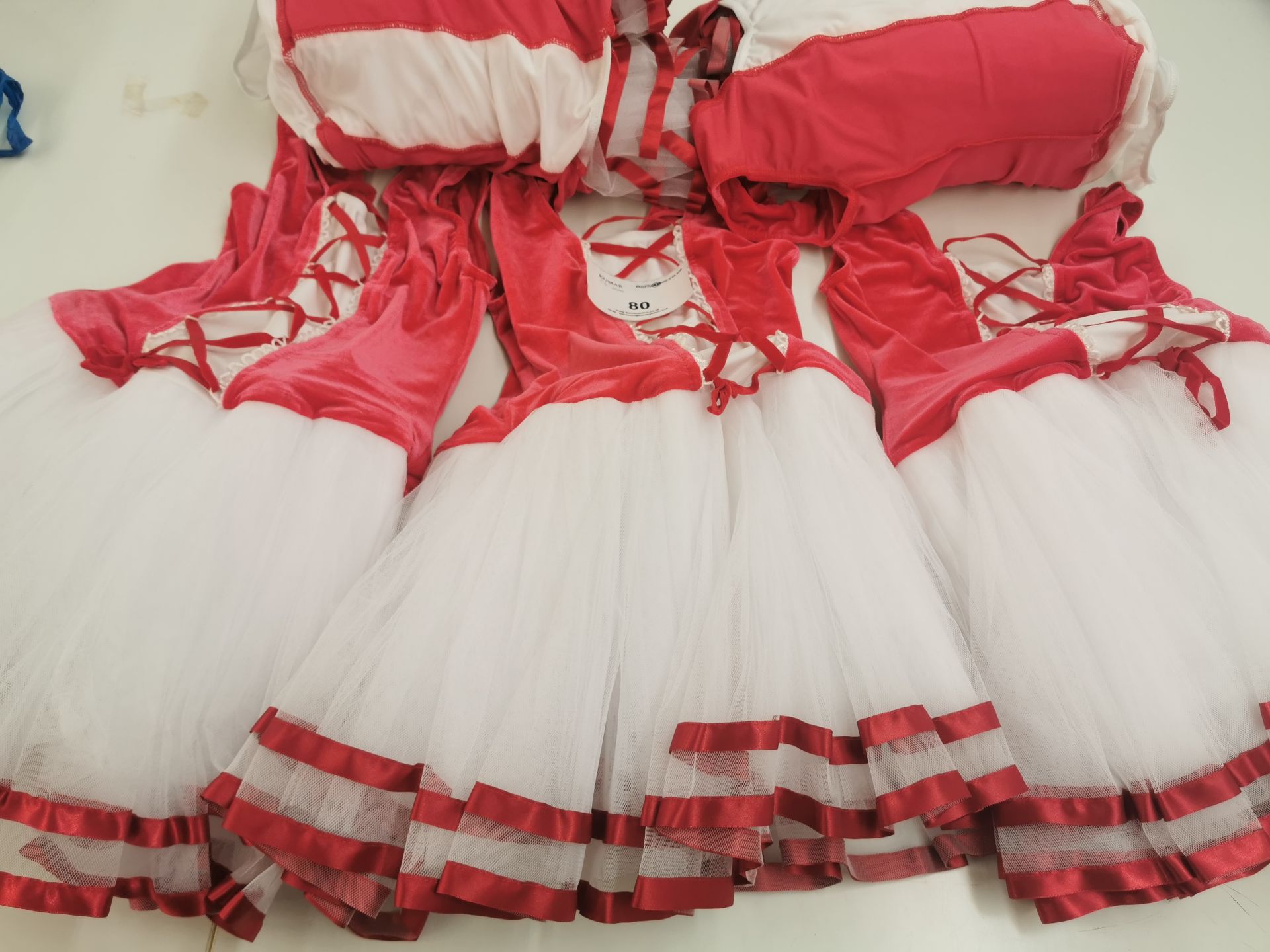 5pc Red and white tutu dresses.Various sizes and designs - Image 3 of 4