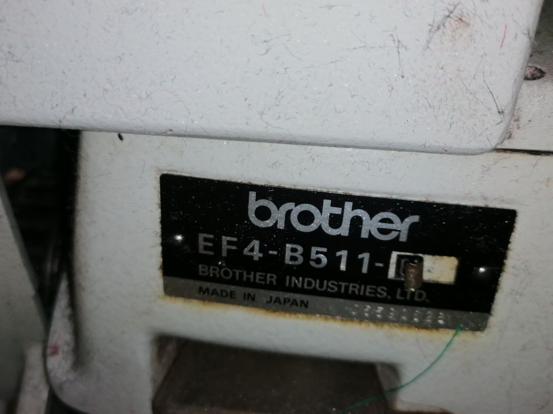 Brother EF4 - B511- 631-5 Industrial 4 thread over locker sewing machine Serial No J5590628 - Image 5 of 5