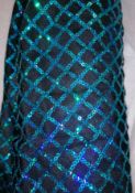 6 x Rolls glitter sequin diamond patern dress fabris. Estimated 110m RRP £10-15 per meter