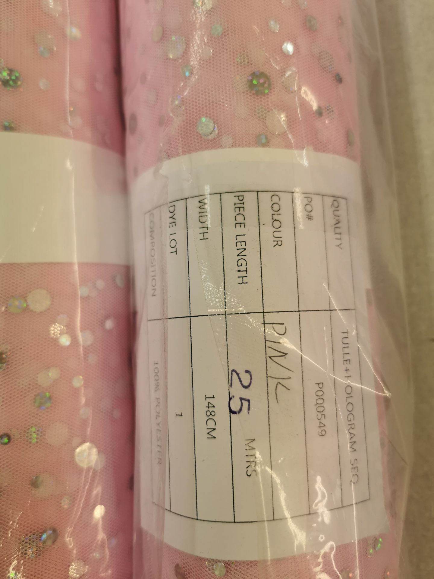 75m Hologram sequin tulle on 3 unopened rolls. RRP £4-6 per meter - Image 3 of 5