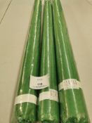 3 x New green fabric rolls. width 150cm Estimated 86 linear meters