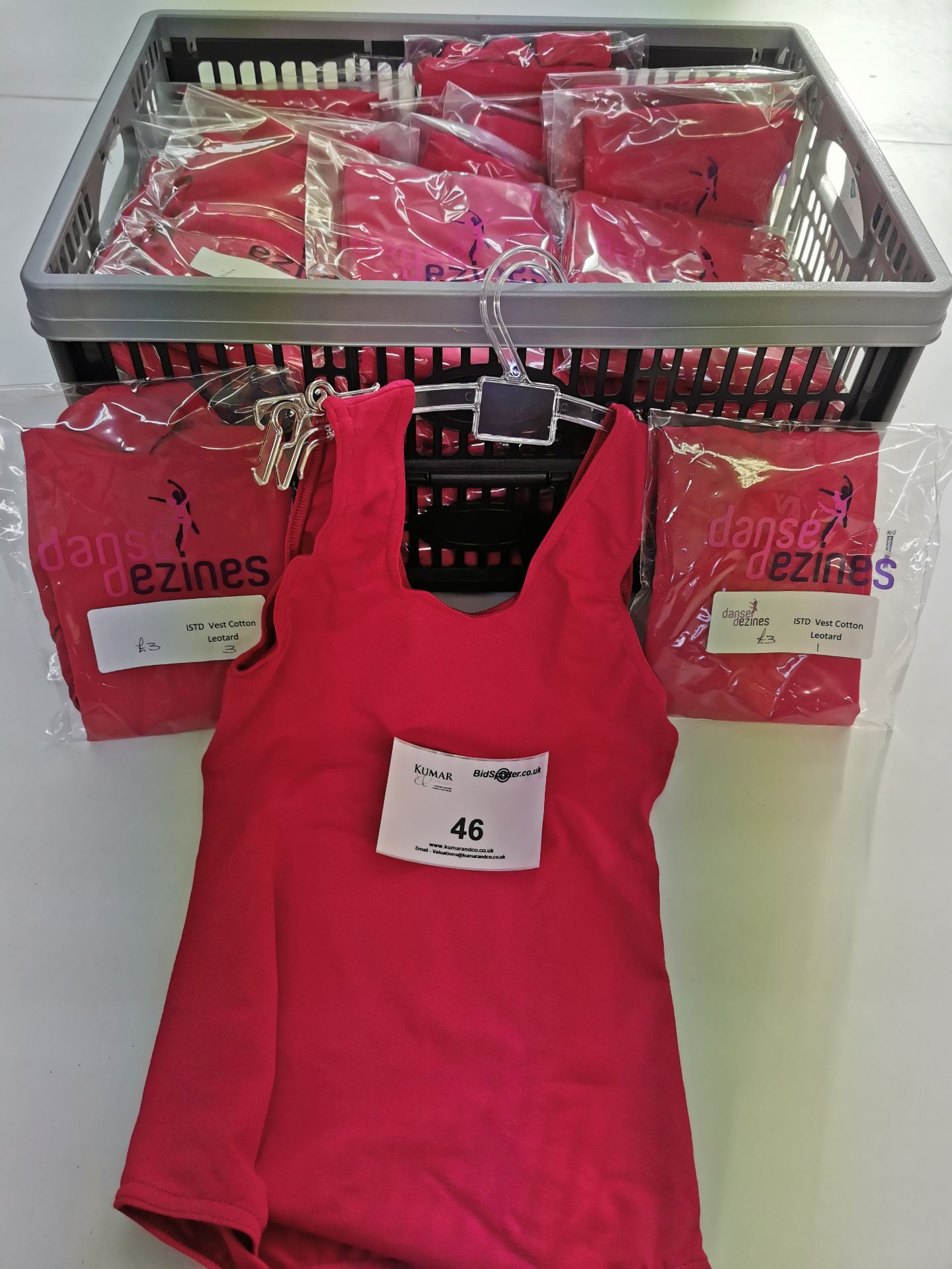 48pc x Pink vest cotton leotard - Various sizes - Image 2 of 3
