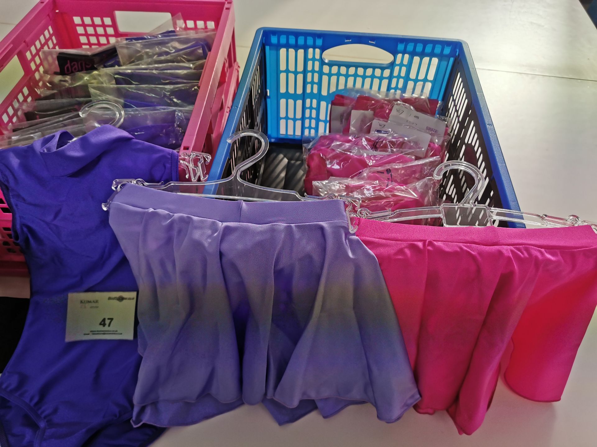 47pc x Cotton black hot pants , Purple leotard , Pink and purple skirts - Various sizes - Image 3 of 4