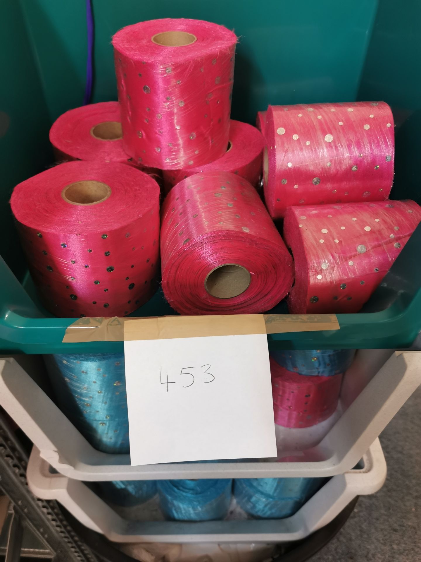 33x Sequin fabric rolls in pink and blue