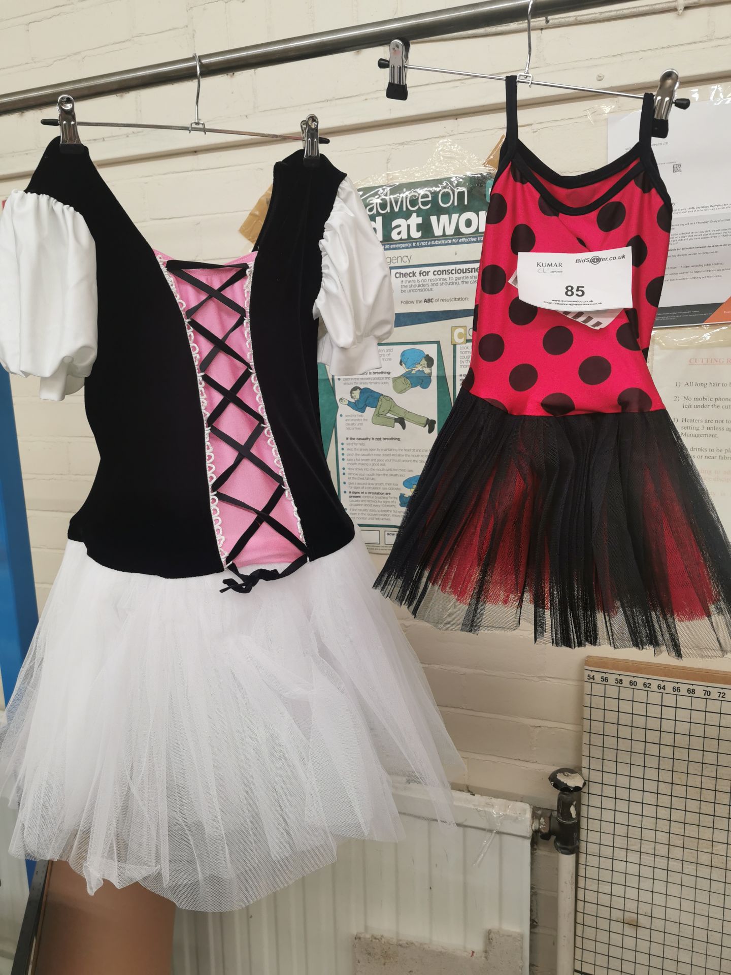 5pc Childrens black and red - pink and white dresses. Various sizes