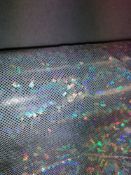 6 x Rolls hologram lycra fabric.Estimated 48 m rrp £25-30 per meter