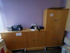 7 x Beechwood effect office furniture.Does not include any other items - Please Note Collection