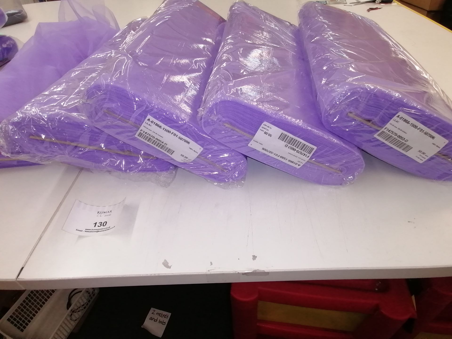 4 x New lilac netting fabric . Width 150cm Estimated 200+ linear meters - Image 2 of 4