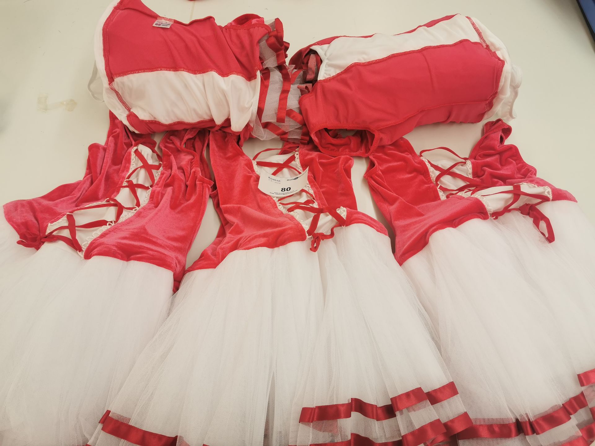 5pc Red and white tutu dresses.Various sizes and designs