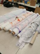 10 x Rolls printed lycra fabric.Estimated 170 m rrp £18-25 per meter