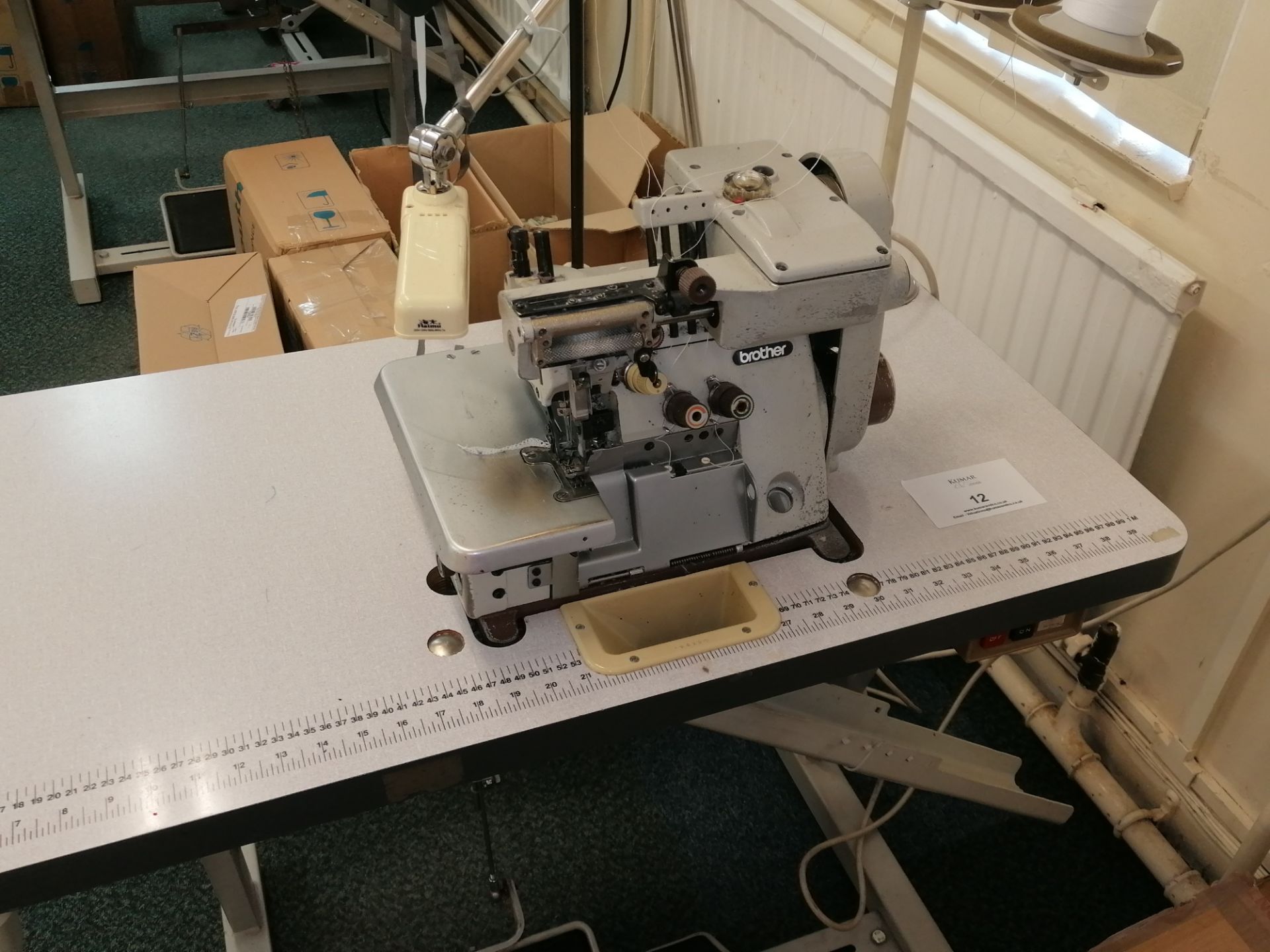 Brother EF4 - B511- 631-5 Industrial 4 thread over locker sewing machine Serial No J5590628 - Image 3 of 5