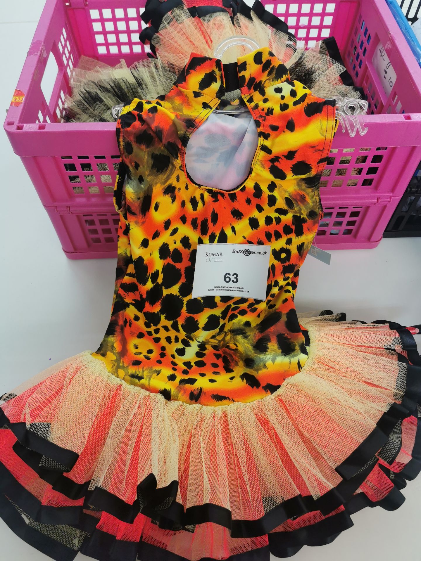 9pc Tutu dresses including white sequin and cheetah. Various sizes - Image 2 of 3