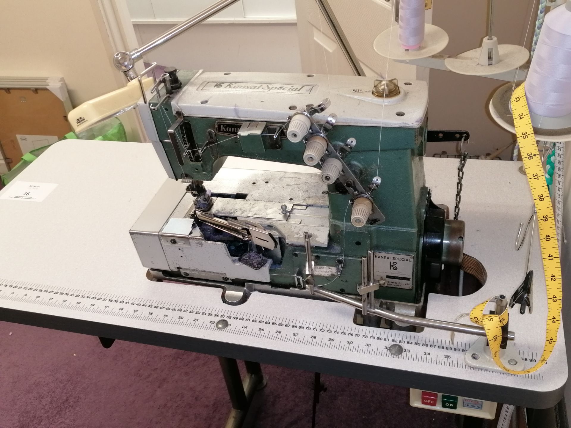 Kansai Special W-8003F Needle cover stitch industrial sewing machine Serial No KS021134 - Image 3 of 5