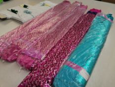 7 x Rolls sequin organza fabric.Estimated 60m+ RRP £10-15 per meter