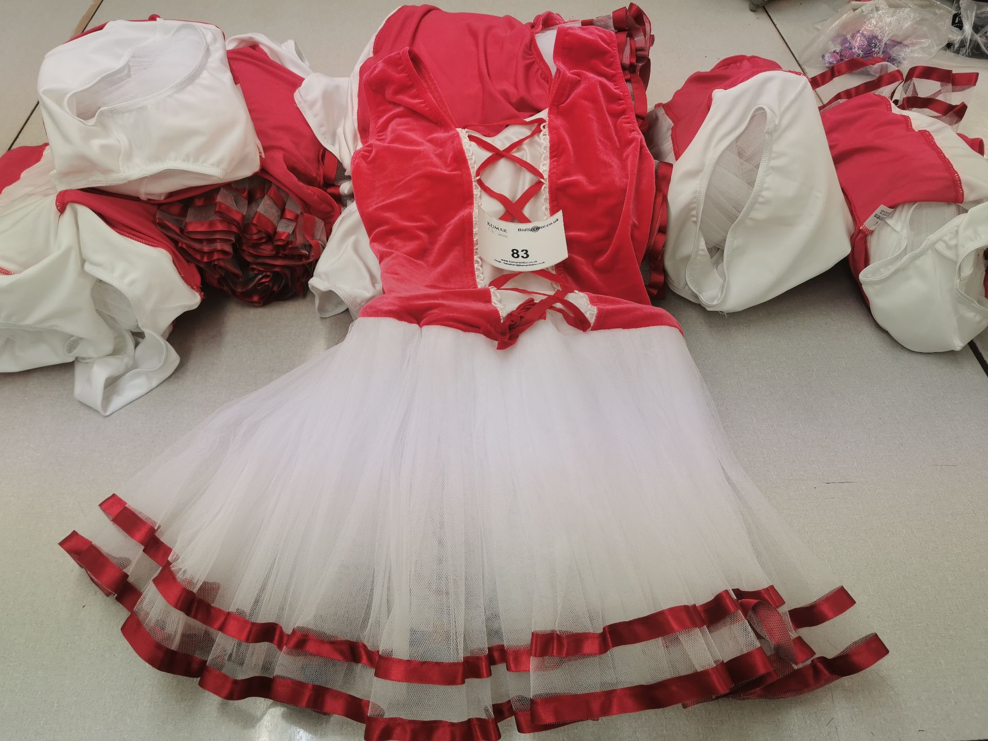9pc Red and white tutu dresses.Various sizes - Image 2 of 4