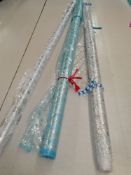 3 x Rolls Festive organza fabric. Estimated 30m