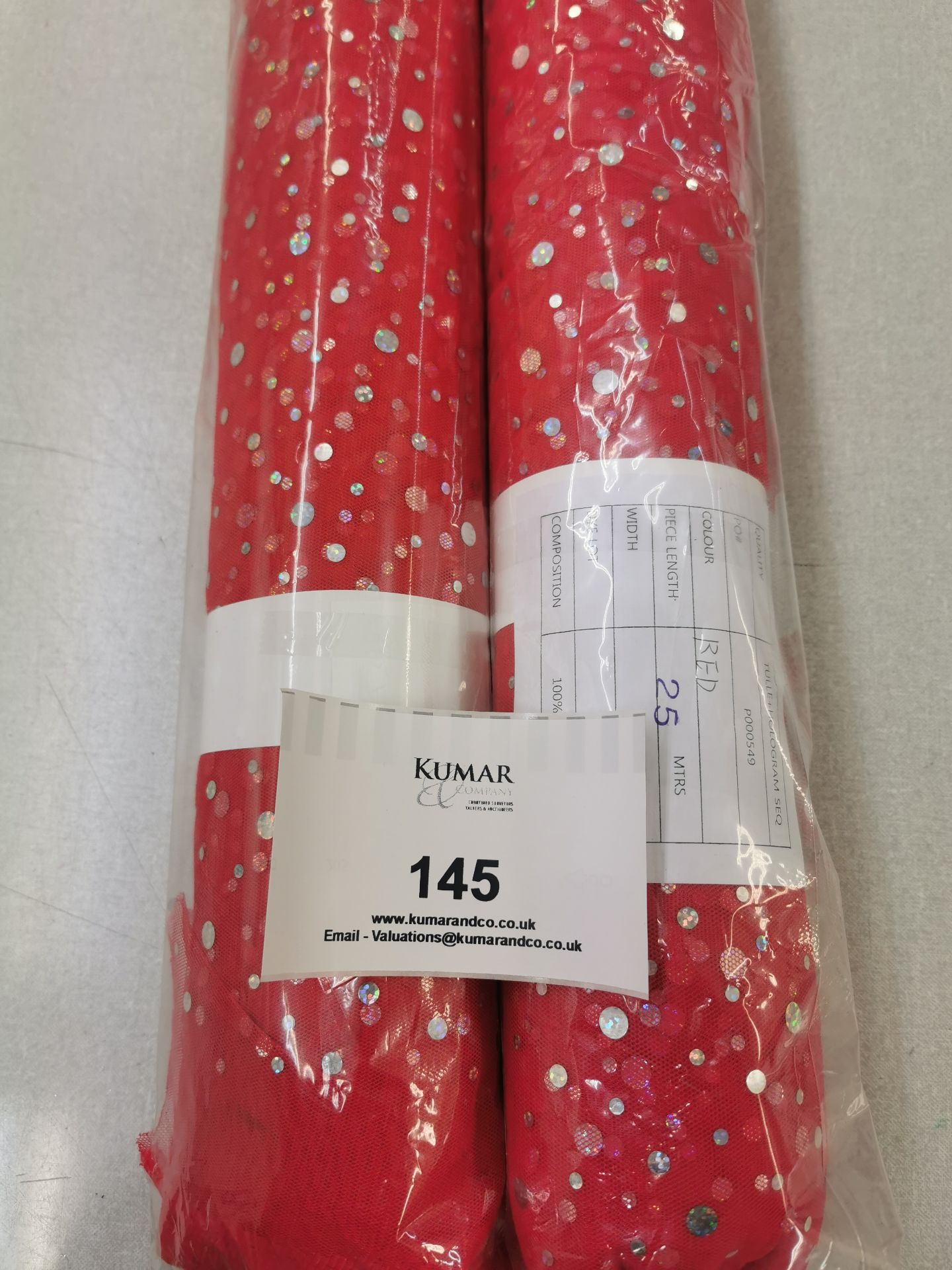 50m Estimated Hologram sequin tulle fabric on 2 unopened rolls RRP £4-6 per meter - Image 2 of 4