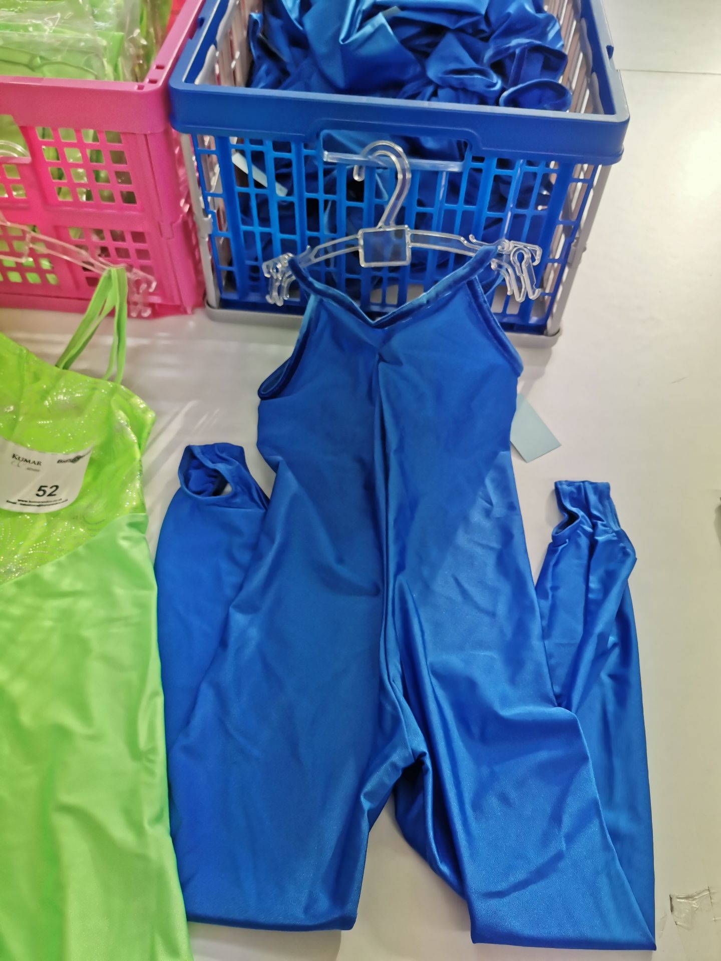27pc Green bermuda dress, blue jump suit, Various sizes - Image 2 of 4
