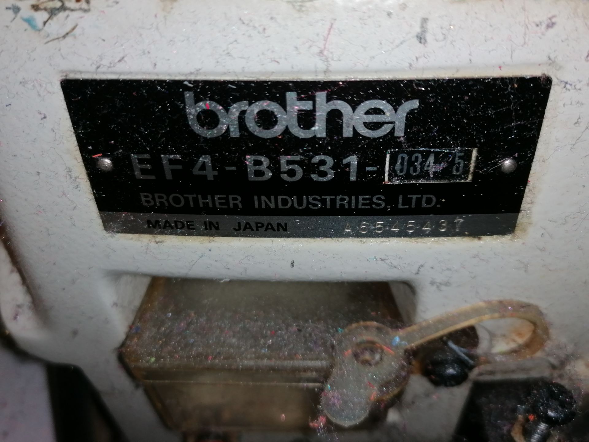 Brother EF4 - B531- 652-5 Industrial 4 thread over locker sewing machine Serial No A6545437 - Image 5 of 5