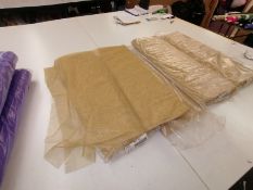 2 x New gold netting fabric plus roll ends . Estimated Linear Meters 55