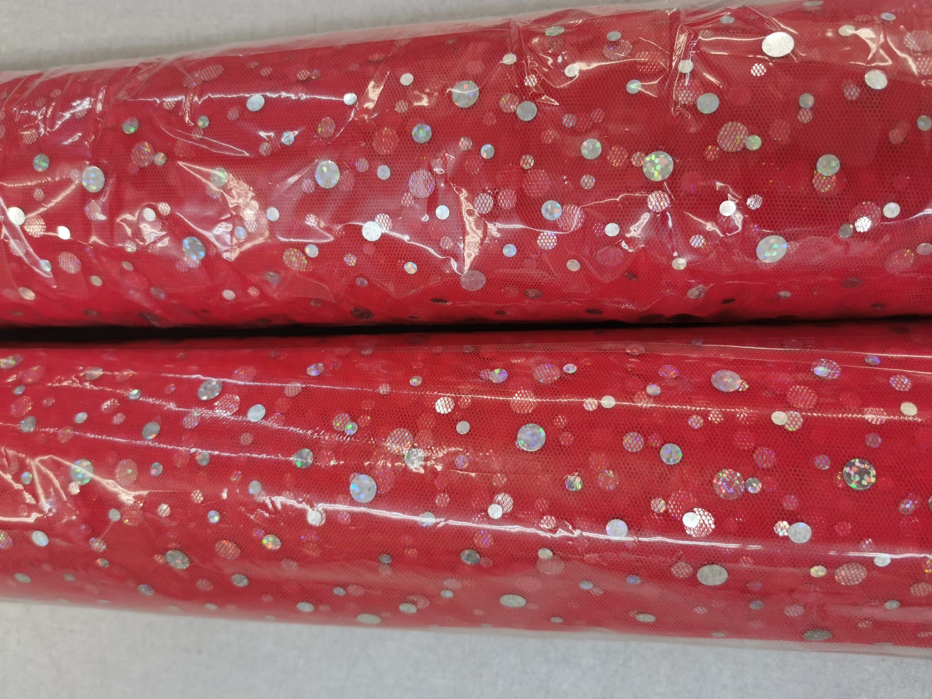 50m Estimated Hologram sequin tulle fabric on 2 unopened rolls RRP £4-6 per meter - Image 4 of 4