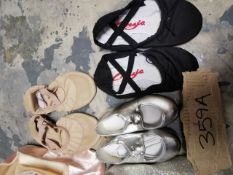Large amount of Ballet shoes in a variety of colours and sizes