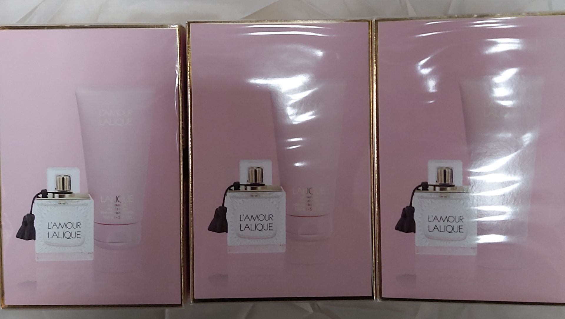 3 x Lalique Womens L'Amour Gift Sets. 50ml EDP & 150ml Body Lotion. Condition New & Sealed. (RRP £ - Image 2 of 2