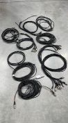 Selection of mic cable and loudspeaker cable, seconds some damaged some without ends