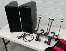 2 x D B Audiotechnik T10 line array cabinets including hardware pictured and flightcase