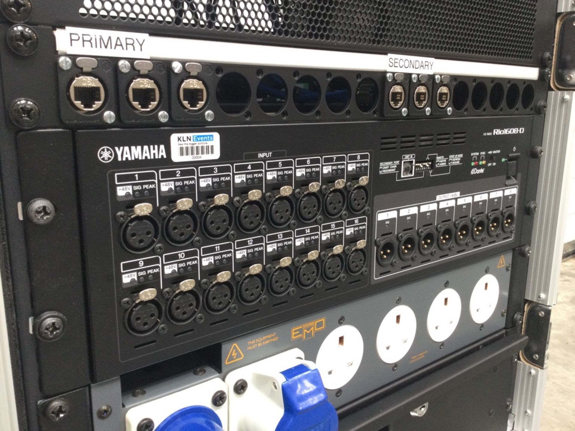 YAMAHA RIO 1608-D Rack / Patch Panels / Power Distro / 2x PoE Gigabit Network Switches / Rack Lights - Image 2 of 4