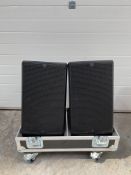 2 x D B Audiotechnik E12 speaker cabinets and flightcase