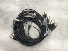 9x 2m 3-Pin XLR Mic Cable