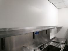 2 x Stainless steel wall mounted shelves 1 (1.42 m