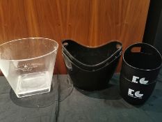Variety of Champagne and Gin ice buckets