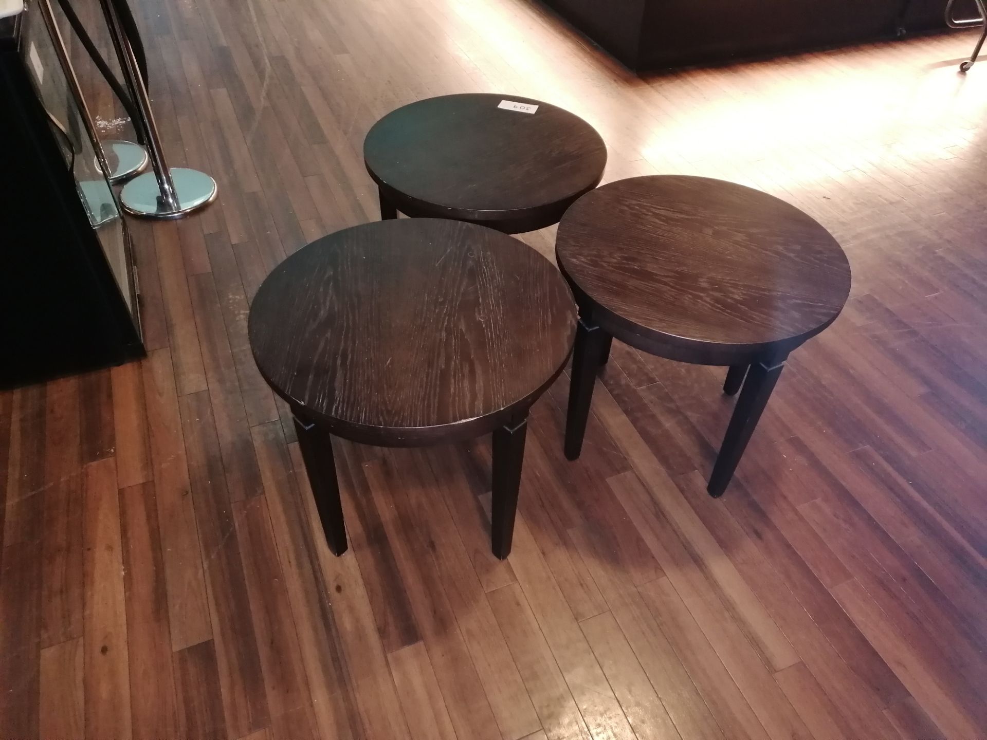 3 x Round side tables 60cm x 55cm high