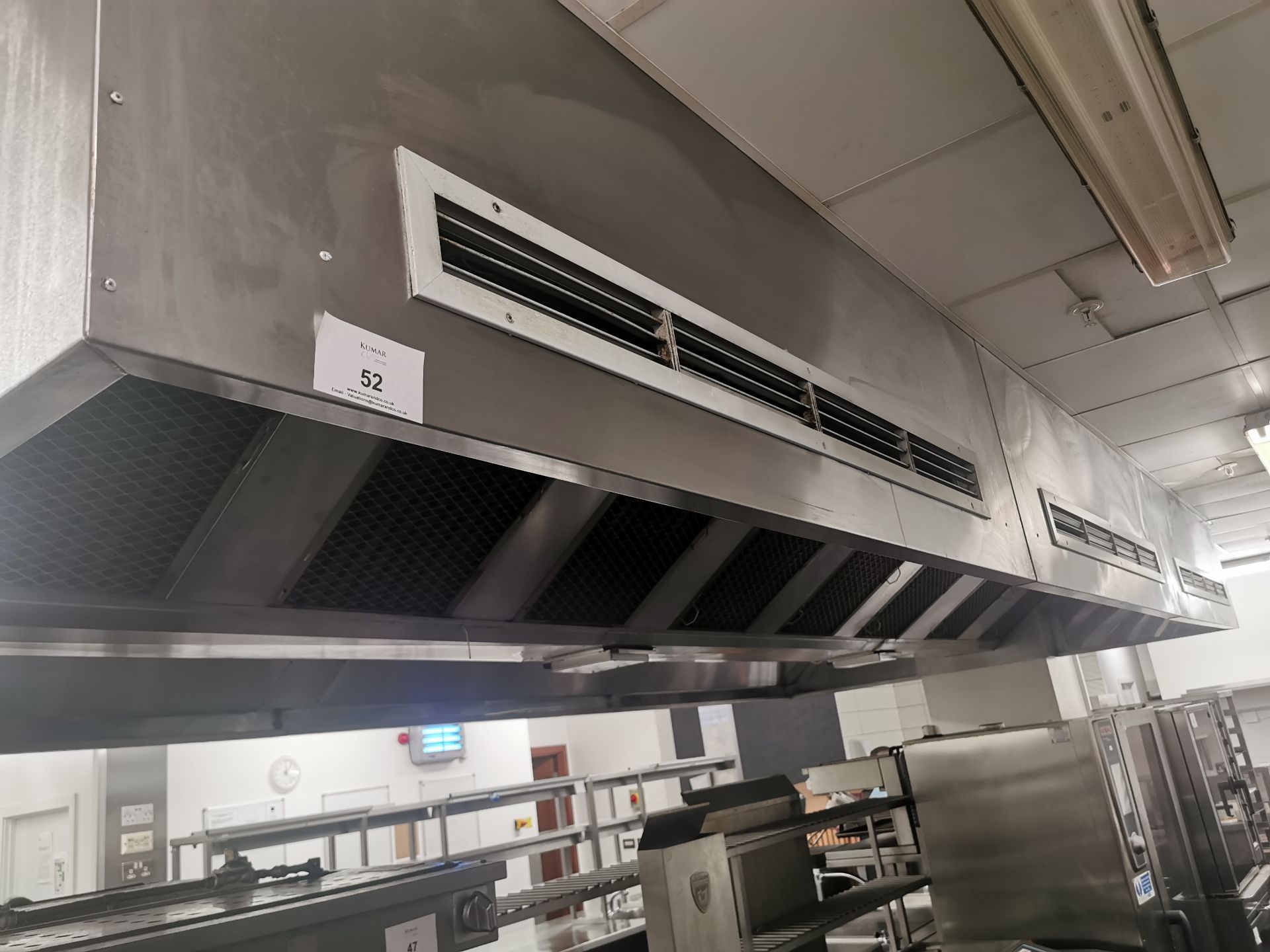 Commercial stainless steel extractor canopy hood, - Image 3 of 5