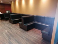 3 x Brown leather seating booths mesuring 2.3m x 1