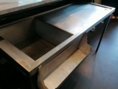 Stainless steel bar preperation table (165cm x 65cm x 90cm) (Please Note this Lot is only