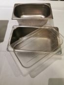 2 x Gastronorm pans depth 100mm width 160mm lenght