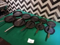 10 x cast iron skillets