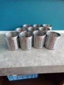 18 x stainless steel table tidys (Please Note this Lot is only available for collection by
