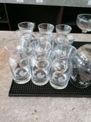 14 x Edinburgh Gin Glasses 5 x Tumblers 9 x minature water jugs (Please Note this Lot is only