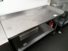 Stainless steel preperation table with upstand and