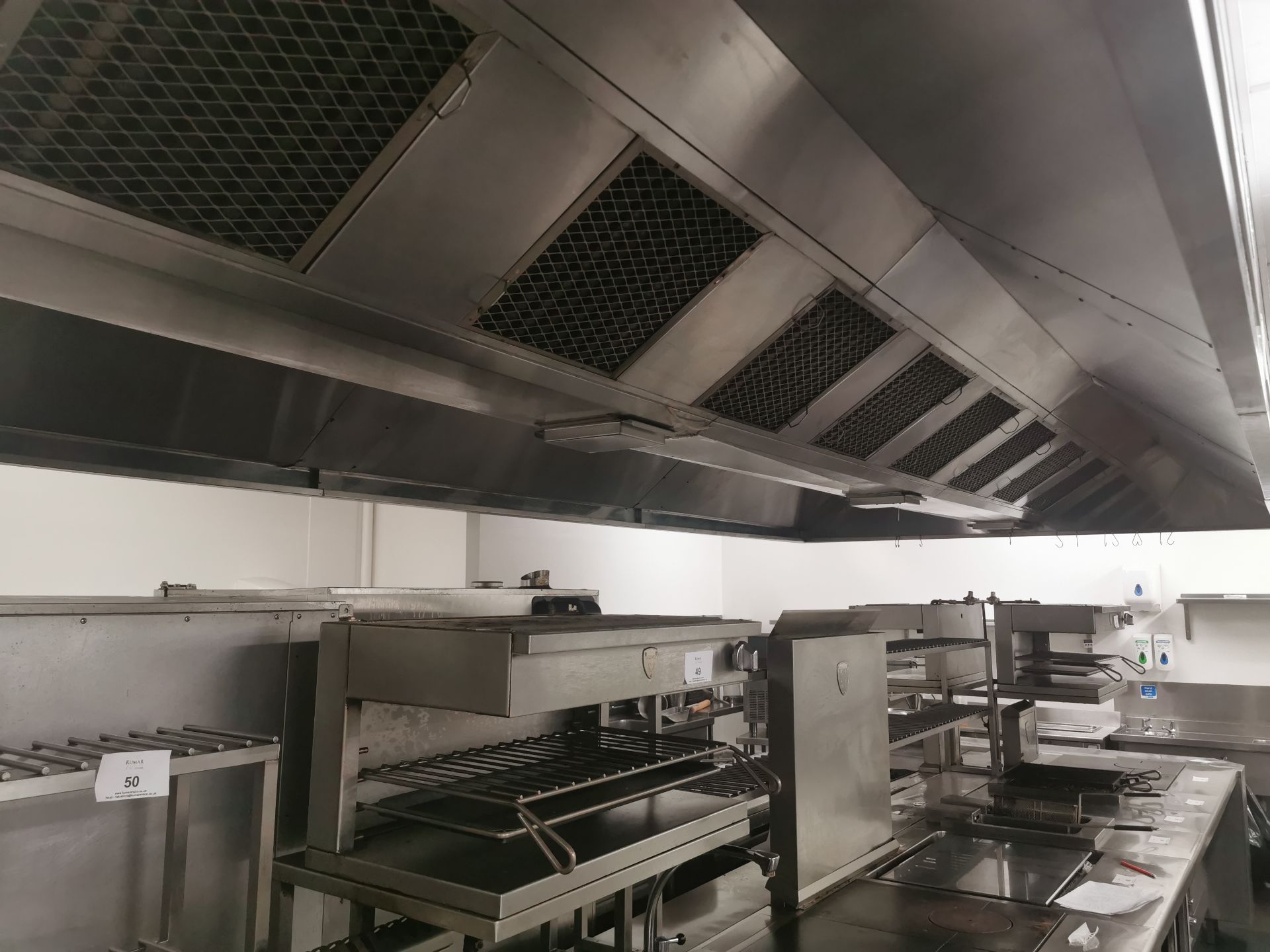Commercial stainless steel extractor canopy hood, - Image 4 of 5